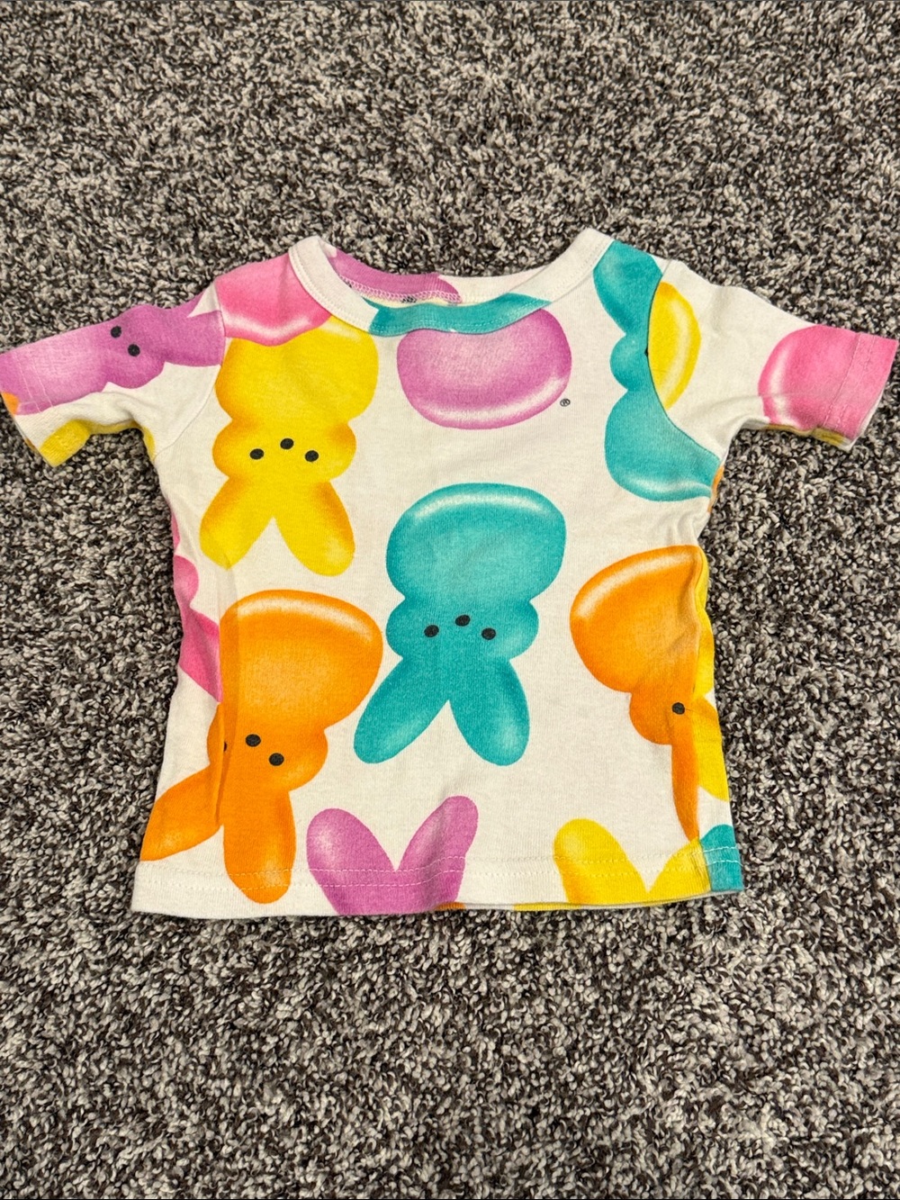 2T Peeps Multicolor Bunny Spring Easter Pajama Top & Bottom Set - Picture 4 of 4